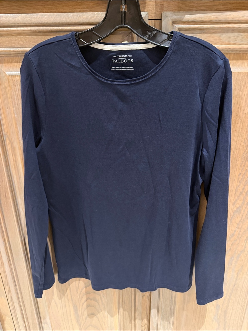 The Talbots Tee - indigo Blue Long Sleeve Crewneck Tee - Picture 2 of 6